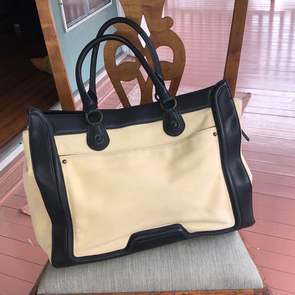 Canvas and leather weekender by Ann Taylor